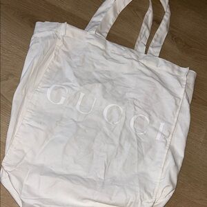 Gucci white cotton tote